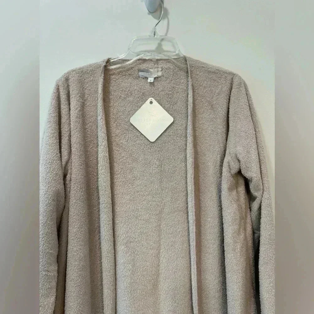 Blush Pink Open Front Soft Bathrobe - Size S